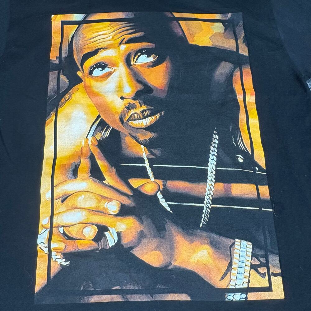 Vintage Tupac Shakur Rap Tee Men’s XL Hip Hop Rap Tee Black Graphic T-Shirt - Picture 2 of 5